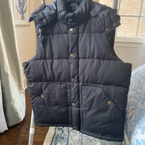 Black Puffer Hooded Vest